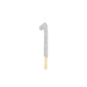 PME glitter gyertya, ezüst, 1