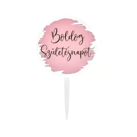 Sziluett beszúró, Boldog Születésnapot, rózsaszín