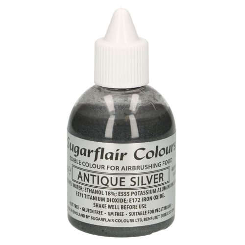 Sugarflair airbrush festék, antik ezüst, 60ml