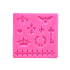 Vintage mintás fondant forma, szilikon,  5,8×9,5 cm