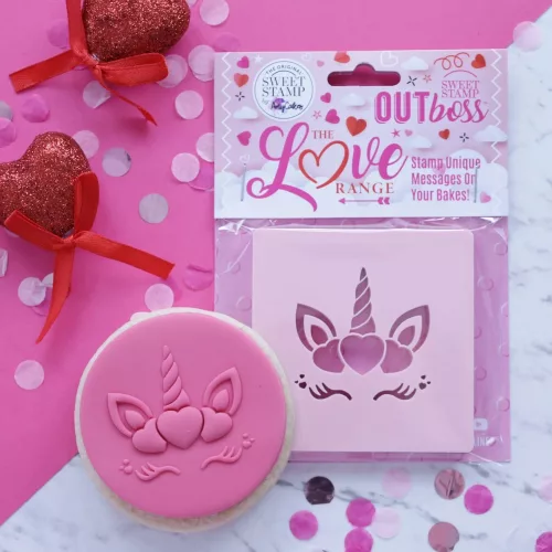 Sweet Stamp 3D fondant topper mintázó, Szív Unikornis, 8,5cm