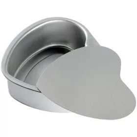 Szív alakú kivehető aljú sütőforma, aluminium, nagy
