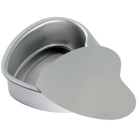   Szív alakú kivehető aljú sütőforma, aluminium, közepes