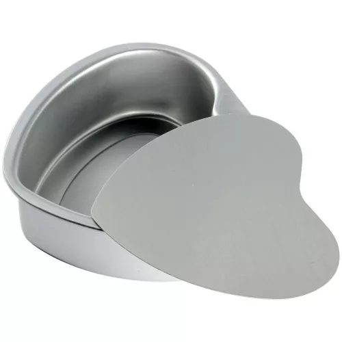 Szív alakú kivehető aljú sütőforma, aluminium, közepes