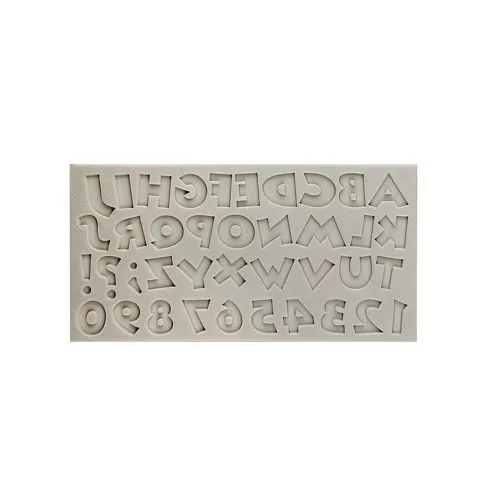 Szám és betű fondant forma, szilikon, 18,9×9,9 cm