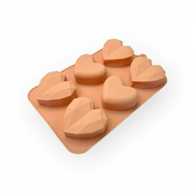   Sütőforma, szilikon, különböző szívforma, 17×25 cm, 6db