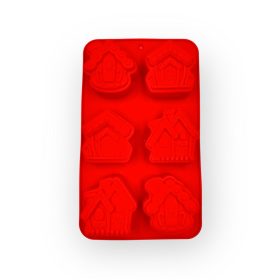   Sütőforma, szilikon, Mézeskalács HÁZ mix, piros, 16×27cm