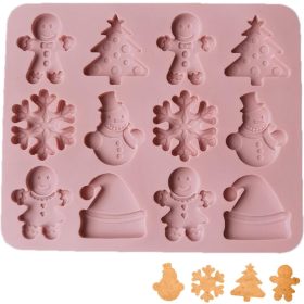 Karácsonyi bonbon forma, szilikon, piros, 23,8×19,9 cm.