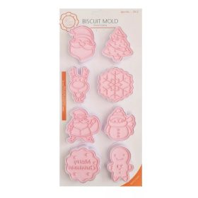 Karácsonyi kiszúró szett nyomdával, műanyag, 8 db- II