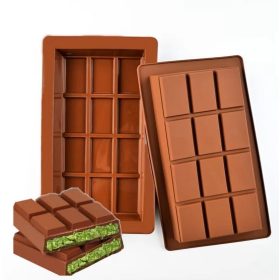 Táblacsokoládé, szilikon, barna, 11×22×2,5cm