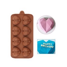   Bonbon forma, szilikon, gyémántszív, 8 db-os , 20,5×10,5 cm