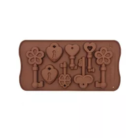   Bonbon forma, szilikon, lakat és kulcs, 8 db-os , 20,5×10,5 cm