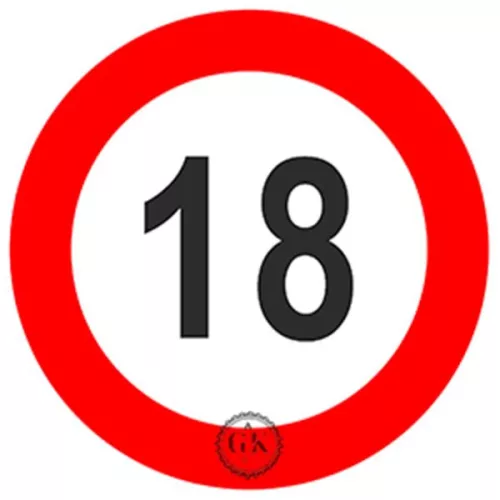 Díszített ostyalap, születésnap, 18, 20cm (A128)