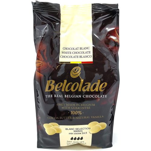 Belcolade belga csokipasztilla - Fehércsokoládé 27%, 1 kg
