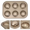 Muffin forma, kagyló, fém, 6 db-os, 26x18 cm