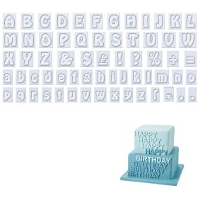 Betű kiszúró szett, műanyag, 64 db-os