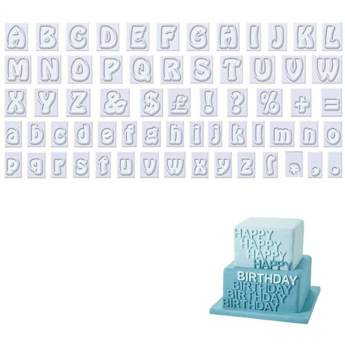 Betű kiszúró szett, műanyag, 64 db-os