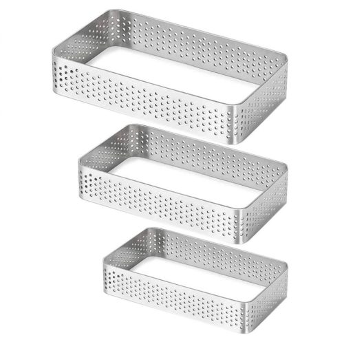 Téglalap tarte forma, fém, 3db-os