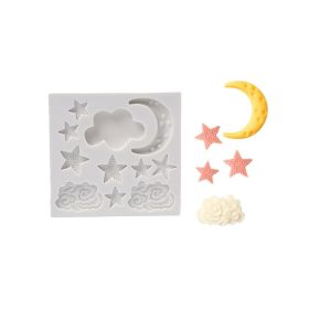 Hold, csillag, felhő fondant forma, szilikon, 8,6×8,1 cm
