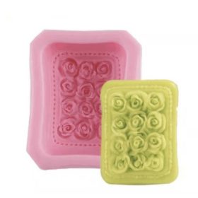 Rózsa keretben fondant forma, szilikon,