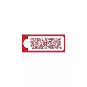 Torta stencil, virágok, műanyag, 34,5×12 cm