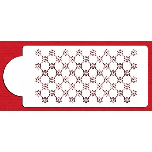 Torta stencil, apró virágok, műanyag, 40×17 cm