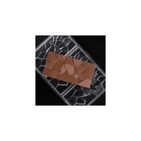   Törtmintás mini tábláscsokoládé bonbon forma, polikarbonát,  27,5×13,5 cm