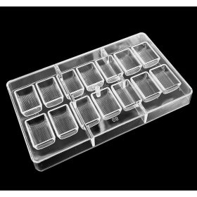   Retro téglalap bonbon forma, polikarbonát, 14 db-os, 20×12 cm