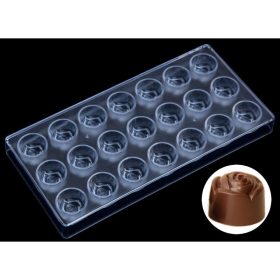 Rózsa bonbon forma, polikarbonát, 21 db-os, 27,5×13,5 cm