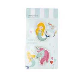 Kiszúró szett, hableány és unikornis, műanyag, 2 db