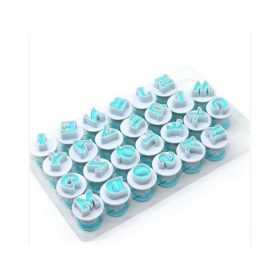   Rugós fondant betű kiszúró szett, nagybetű, műanyag, 26 db-os