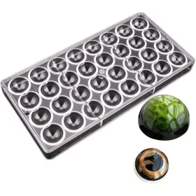   Félgömb alakú bonbon forma, polikarbonát, 32 db-os, 27,5×13,5 cm
