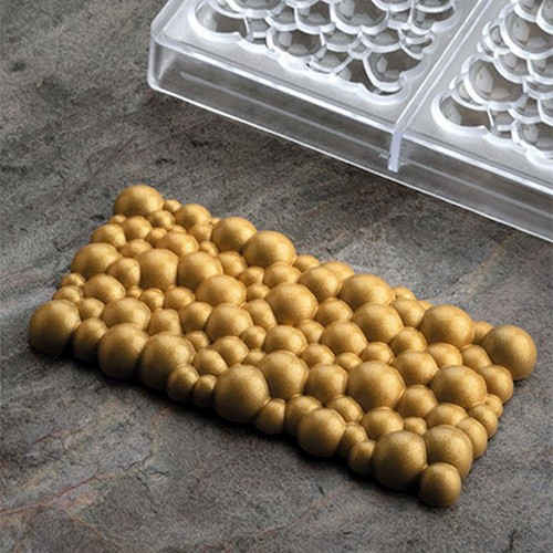 Buborékmintás mini tábláscsokoládé bonbon forma, polikarbonát, 4 db-os, 27,5×13,5 cm