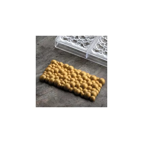Buborékmintás mini tábláscsokoládé bonbon forma, polikarbonát, 4 db-os, 27,5×13,5 cm