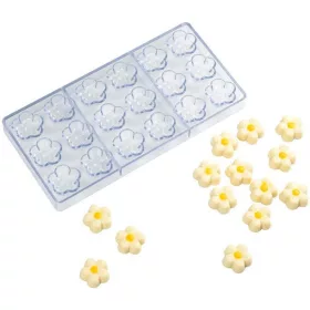   Virág alakú bonbon forma, polikarbonát, 18 db-os, 27,5×13,5 cm