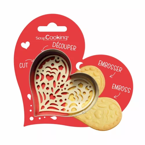 ScrapCooking kiszúró, szív, fém