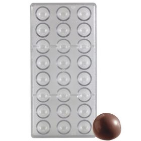   Félgömb alakú bonbon forma, polikarbonát, 24 db-os, 27,5×13,5 cm
