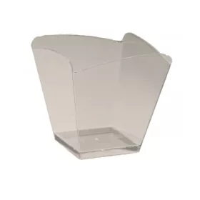 Desszert tégely, műanyag, ívelt, négyzet, 20×25mm