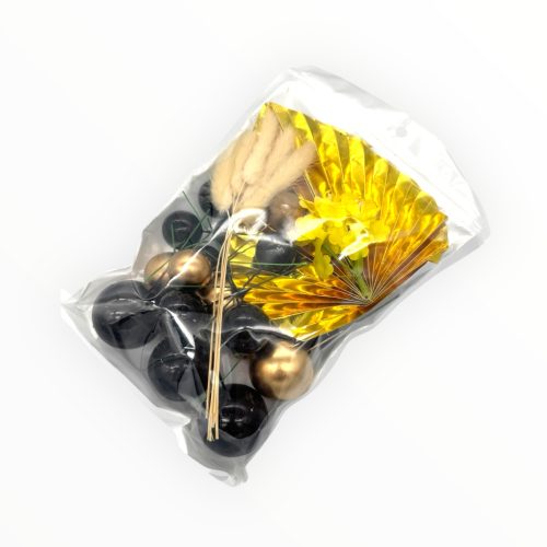 Torta beszúró szett, arany-fekete,