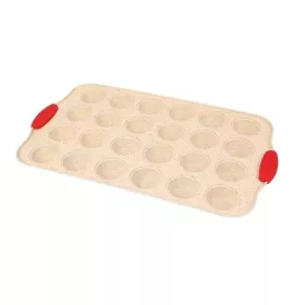 Muffin sütőforma, fém, szilikon fogóréssszel, 24db