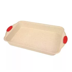 Tepsi sütőforma,fém, szilikon fogóréssszel, 34,5×2cm