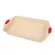 Tepsi sütőforma,fém, szilikon fogóréssszel, 34,5×2cm
