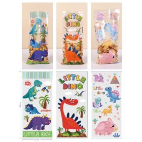Sütemény zacskó, celofán, dino, 12,5× 27cm, 12 db