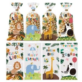 Sütemény zacskó, celofán, állatkert, 12,5× 27cm, 12 db