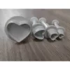 4 darabos rugós fondant kiszúró forma, Szíves minta