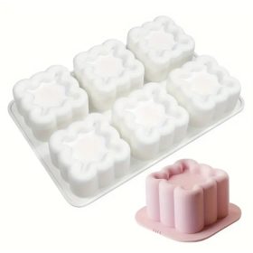 Négyzet szilikon forma, virág, 6 db-os, 14,5x 21,5cm