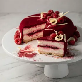 Málnás fehércsokis bársony spray torta