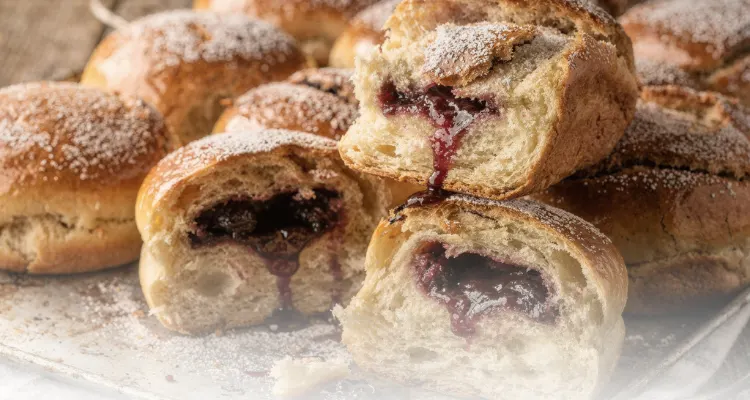 Puha lekváros bukta recept porcukorral