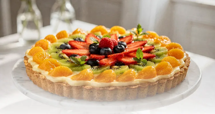Gyümölcsös tarte recept friss gyümölcsökkel