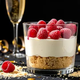 Pezsgős-málnás pohárdesszert